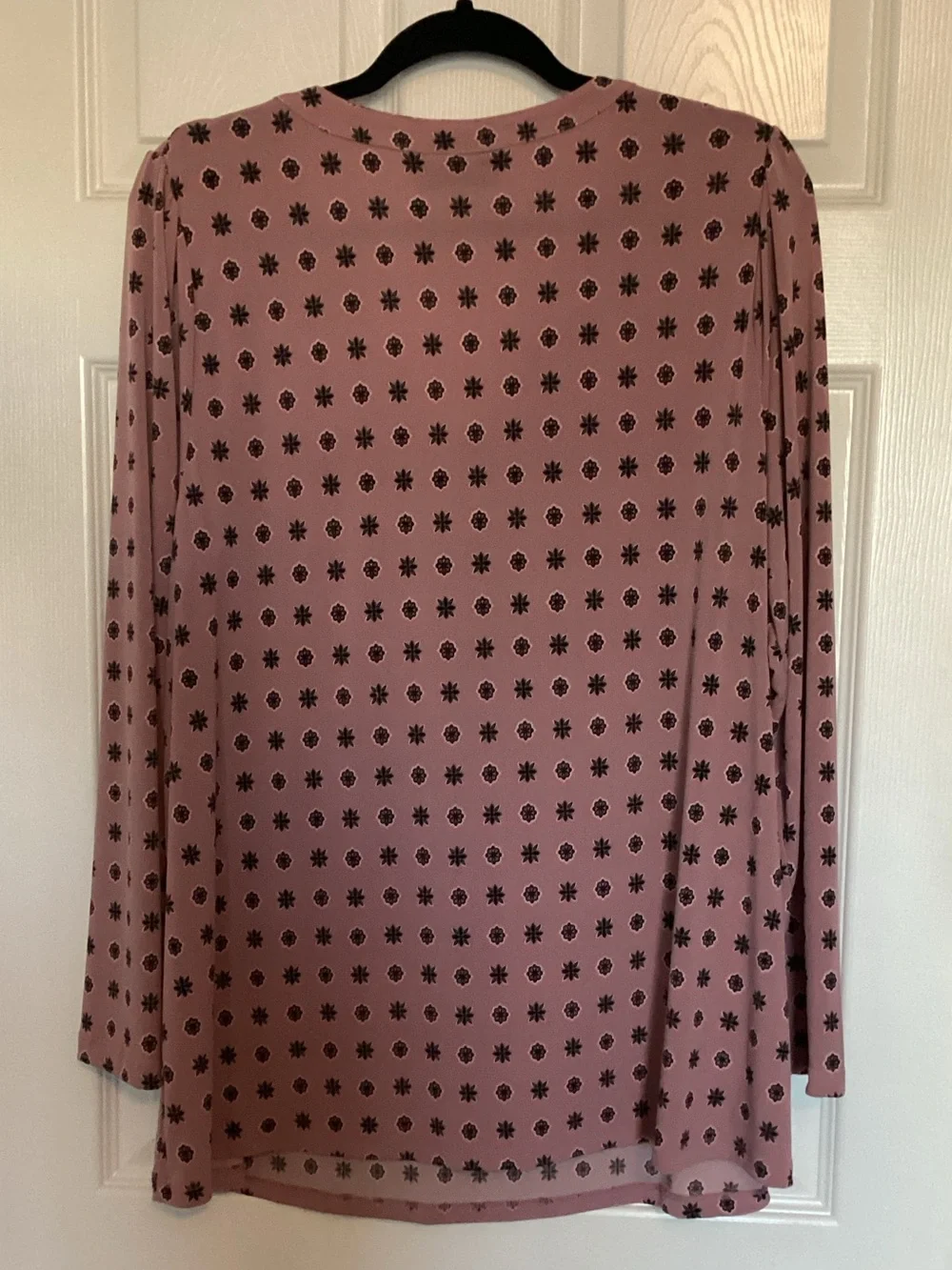 Lane Bryant Mauve Floral-Print V-Neck Tunic - Picture 2 of 5